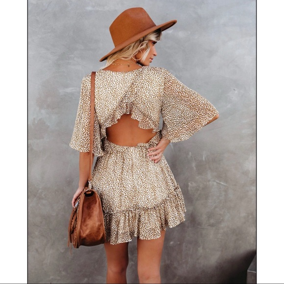 LAST ONE - STAREDOWN LEOPARD RUFFLE DRESS - Picture 2 of 11